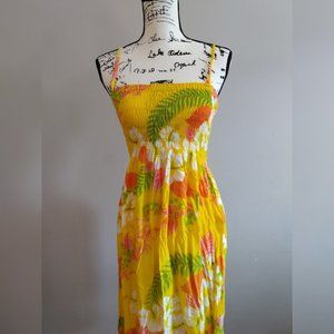Yellow Tropical Flowy Dress